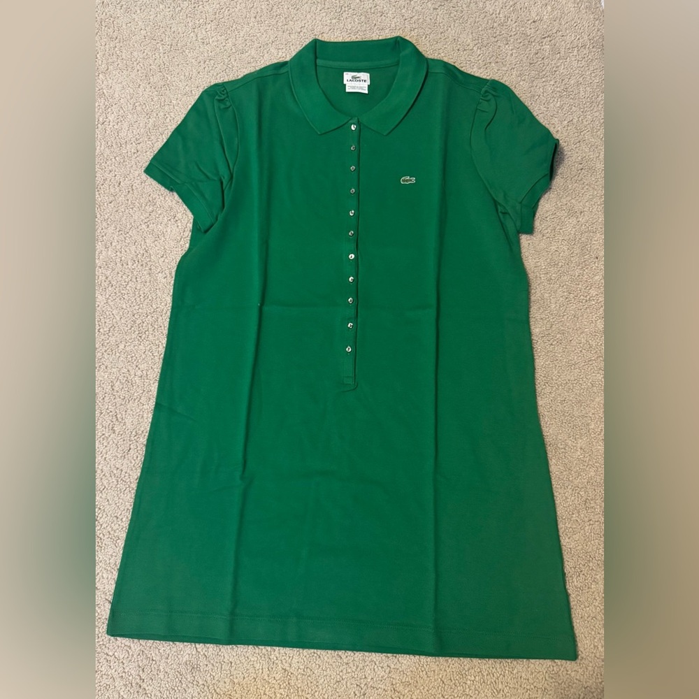 Lacoste Women's Green Short Sleeve Polo Dress